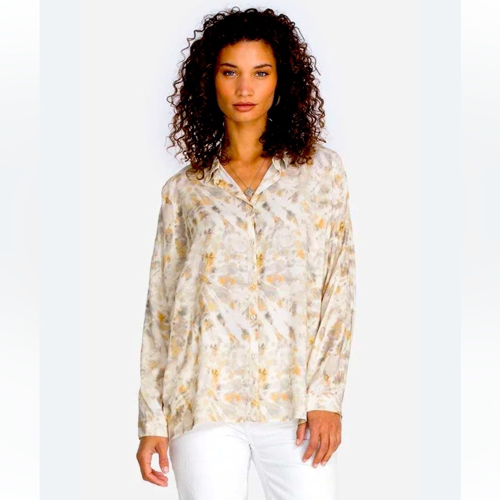 Johnny Was Calme Oversized Button Up Blouse Size XS